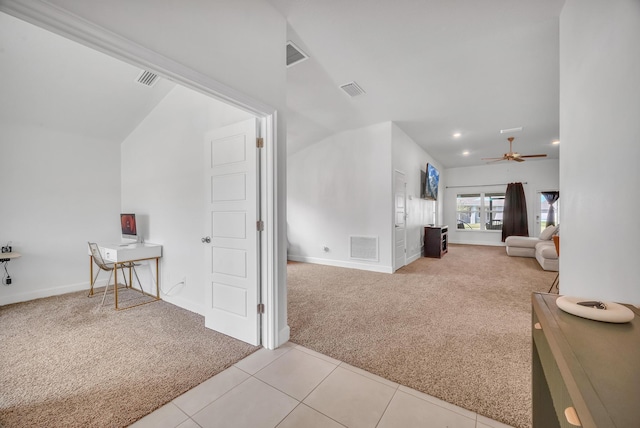 5361 San Benedetto Pl, Fort Pierce, FL 34951 - interior space featuring baseboards, ceiling fan, visible vents, and tile patterned flooring