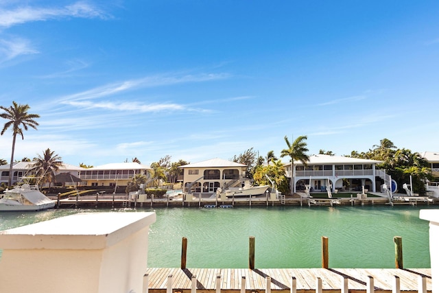 water view featuring a boat dock