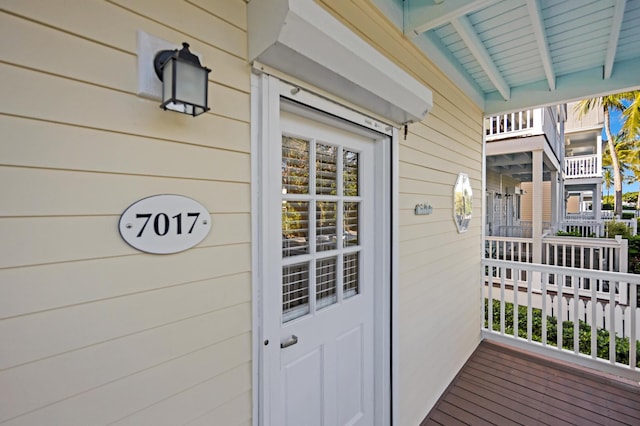 view of doorway to property