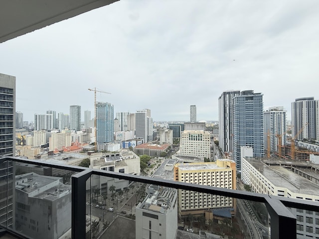 balcony featuring a view of city