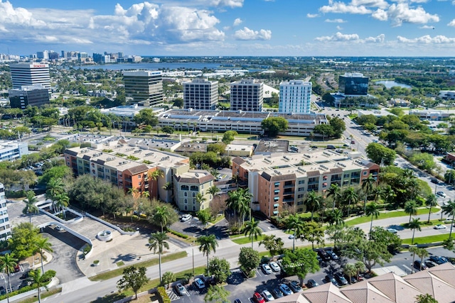 aerial view featuring a city view