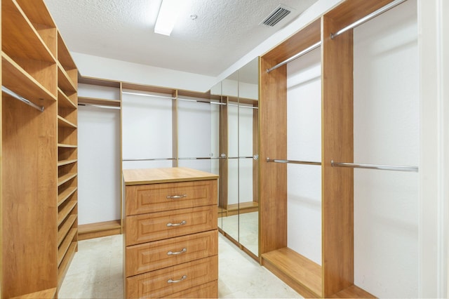 spacious closet with visible vents