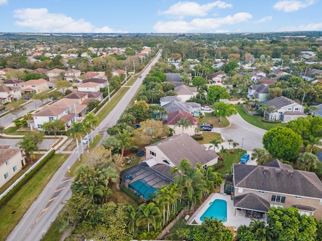 aerial view with a residential view