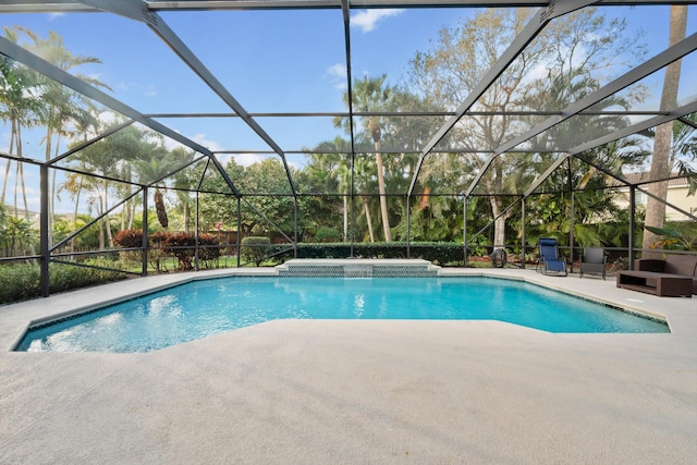 pool featuring a patio and a lanai