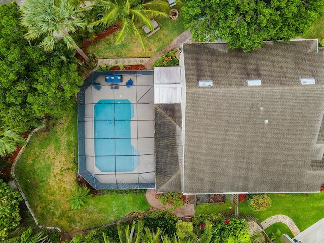 bird's eye view of a pool