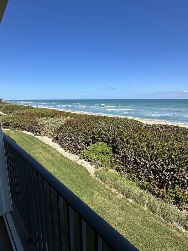 property view of water with a beach view