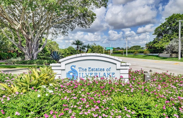 view of community sign