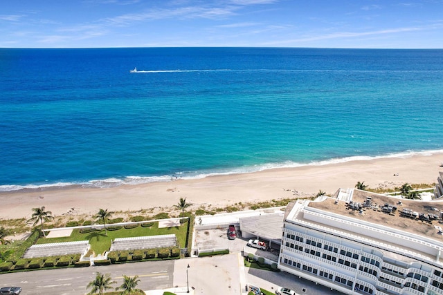 exterior space with a beach view