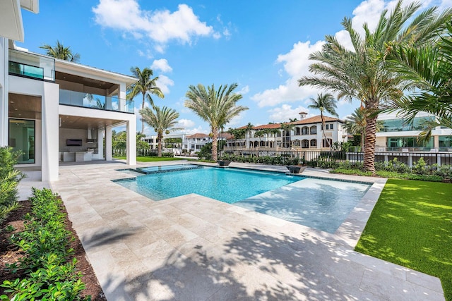 191 W Coconut Palm Rd, Boca Raton, FL 33432 - view of swimming pool featuring a patio and a residential view