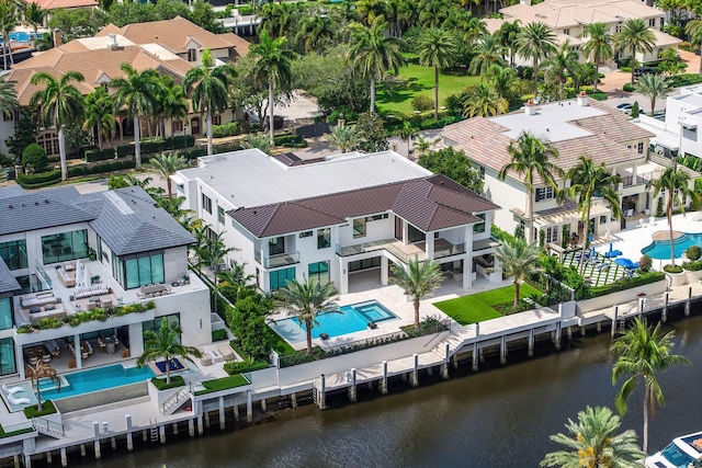 191 W Coconut Palm Rd, Boca Raton, FL 33432 - aerial perspective of suburban area featuring a pool area and a nearby body of water