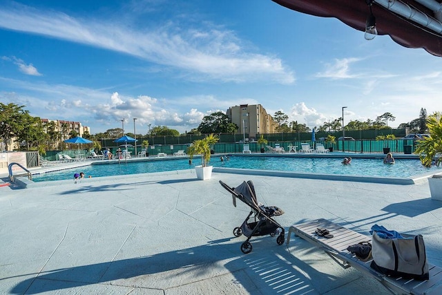 pool featuring fence