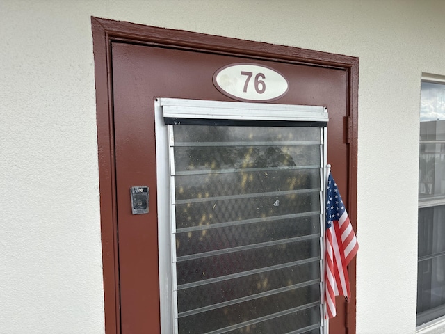 details featuring stucco siding