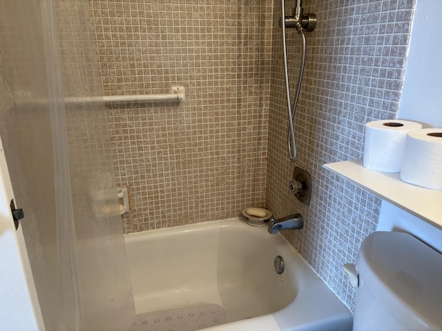 full bath featuring shower / bath combination