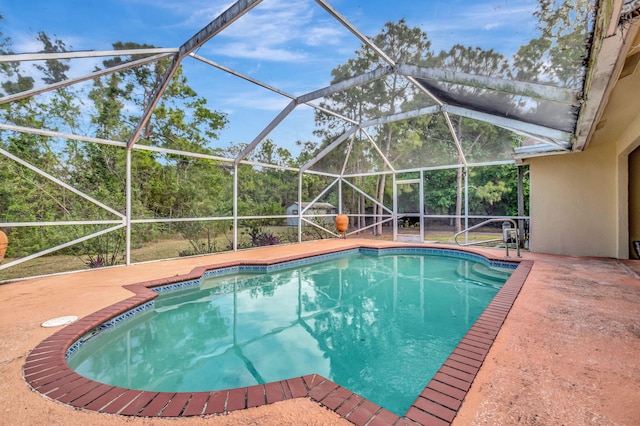 pool featuring a patio and a lanai