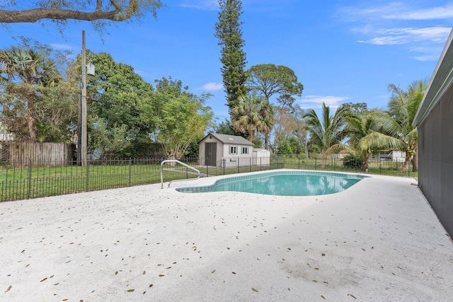 view of pool featuring a fenced in pool and fence