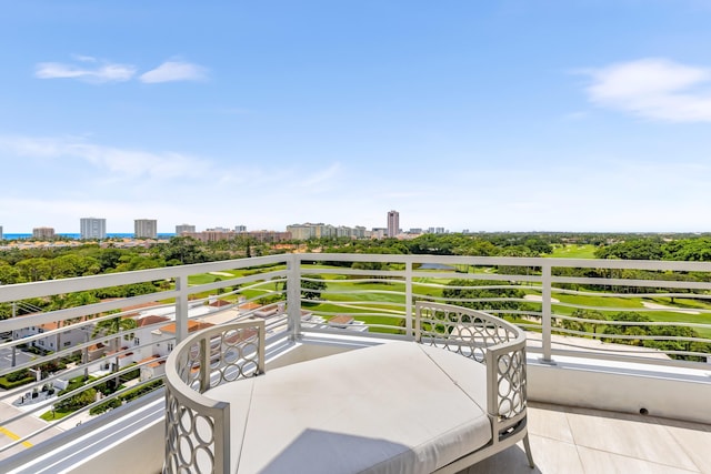 balcony with a city view