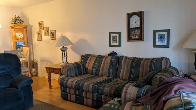 living room with light wood-type flooring