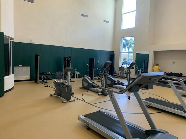 exercise room with visible vents