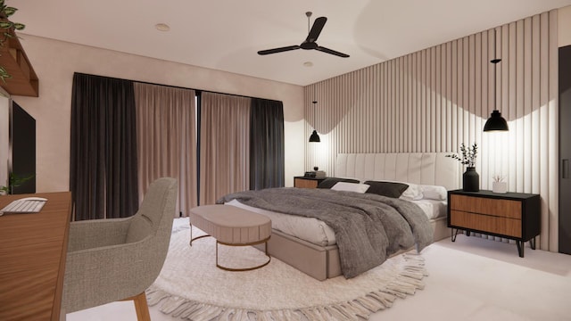 bedroom with ceiling fan