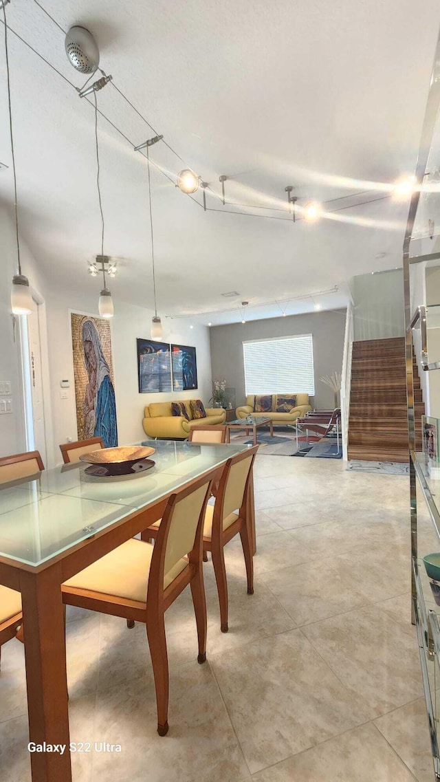 dining space with stairway