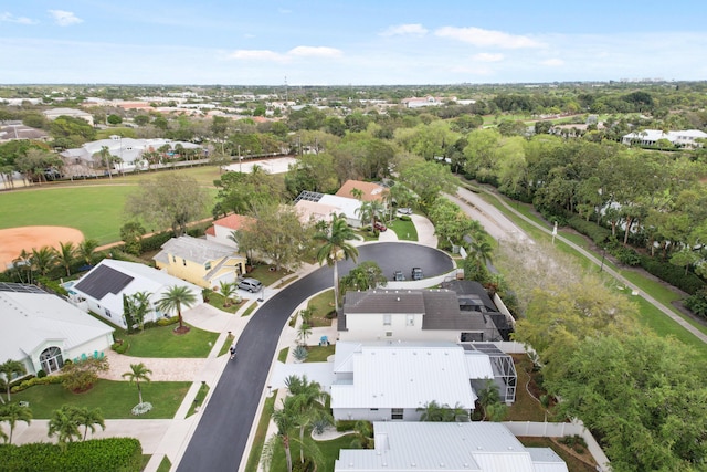 drone / aerial view with a residential view