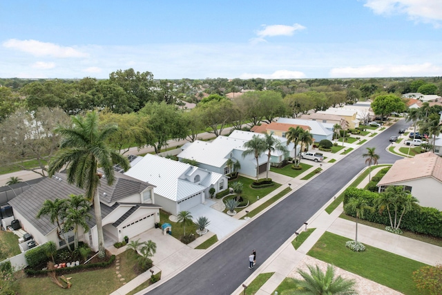 aerial view with a residential view