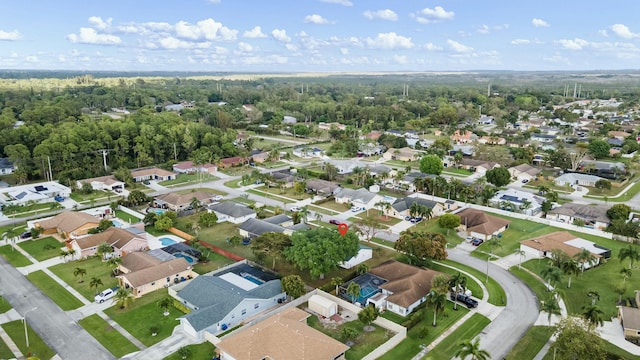 drone / aerial view with a residential view