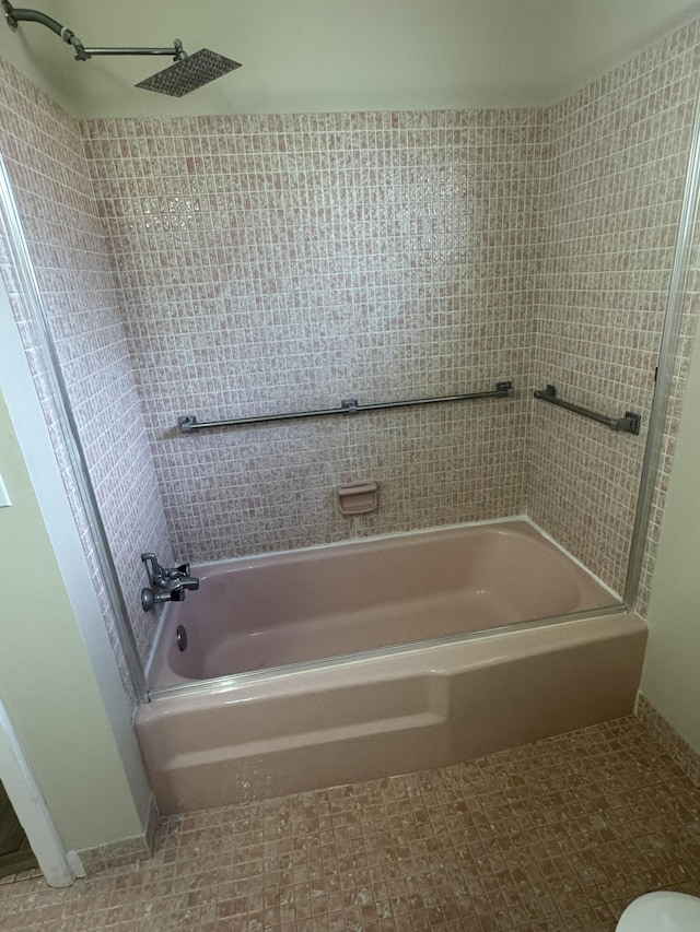 full bathroom featuring  shower combination and tile patterned floors