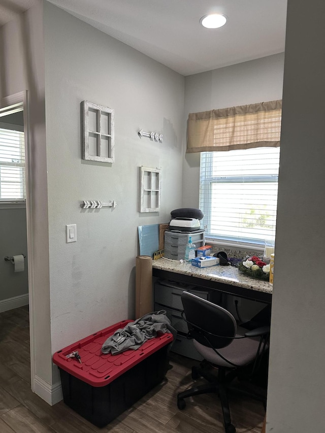 6101 NW Painted Bunting Ct, Port Saint Lucie, FL 34986 - office area with wood finished floors and baseboards