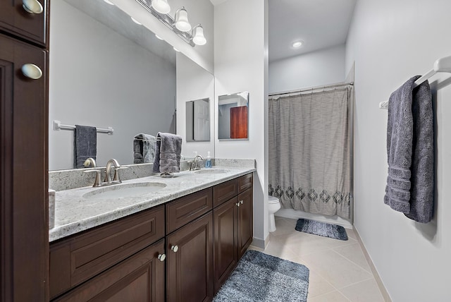 271 Rudder Cay Way, Jupiter, FL 33458 - bathroom with vanity, tile patterned flooring, a stall shower, and toilet