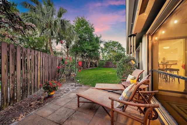 view of patio featuring a fenced backyard