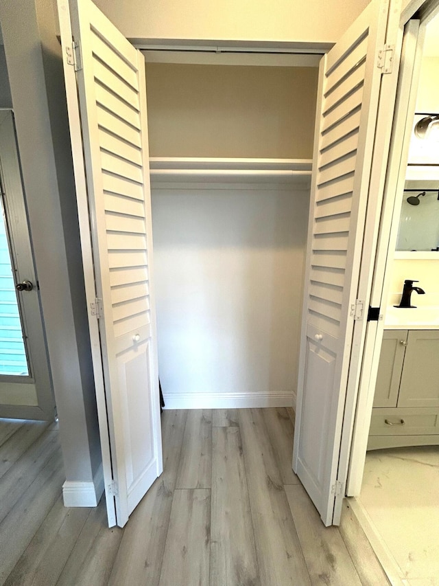 closet featuring a sink