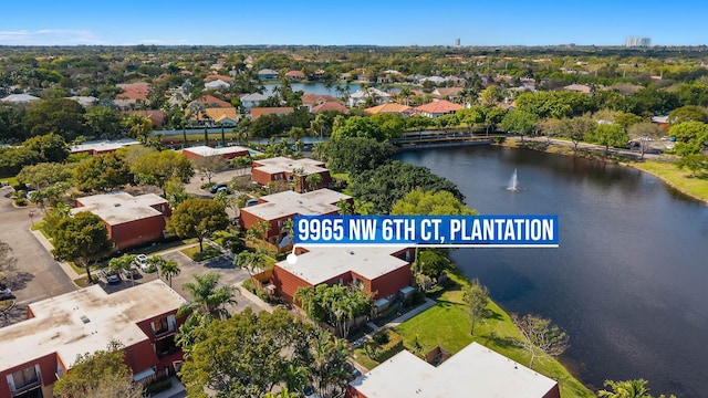 9965 NW 6th Ct, Plantation, FL 33324 - aerial view with a water view and a residential view
