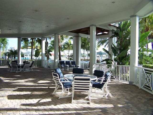 view of patio with outdoor dining area