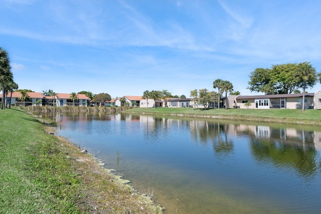 property view of water with a residential view