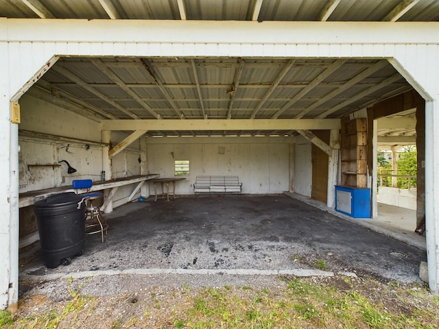 view of garage