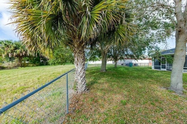 view of yard featuring fence