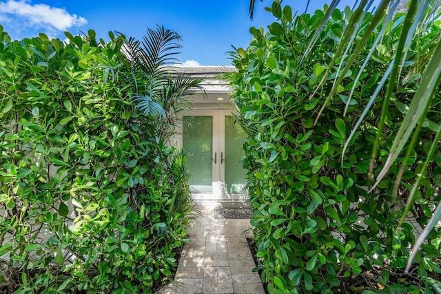 property entrance with french doors