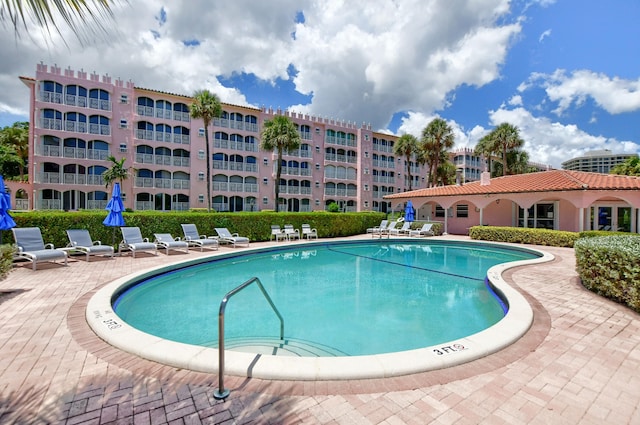 pool featuring a patio