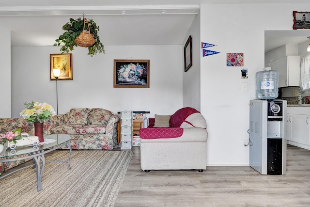 living room with light wood-style flooring