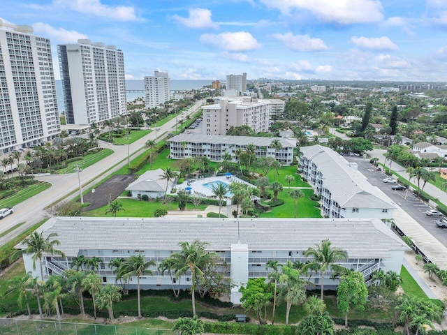 birds eye view of property featuring a view of city