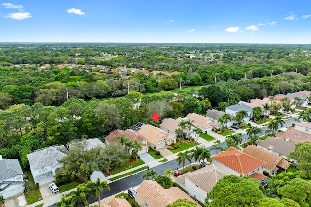 drone / aerial view with a residential view