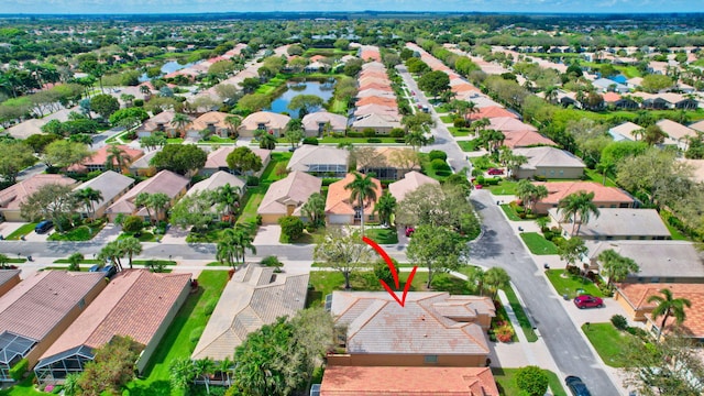 aerial view with a residential view