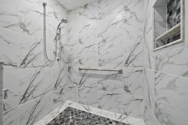 details with a marble finish shower