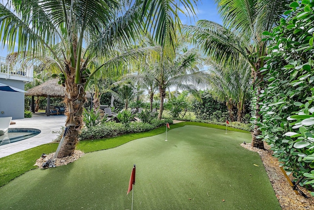 surrounding community featuring a patio and a gazebo