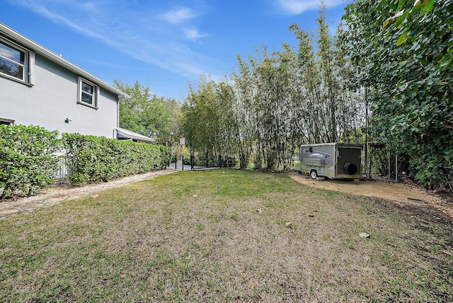 view of yard with fence