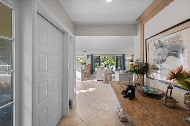 entrance foyer featuring light tile patterned floors