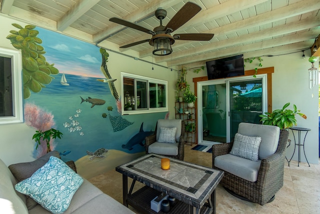 view of patio / terrace with ceiling fan