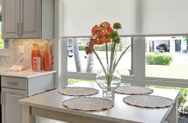 interior space with tasteful backsplash