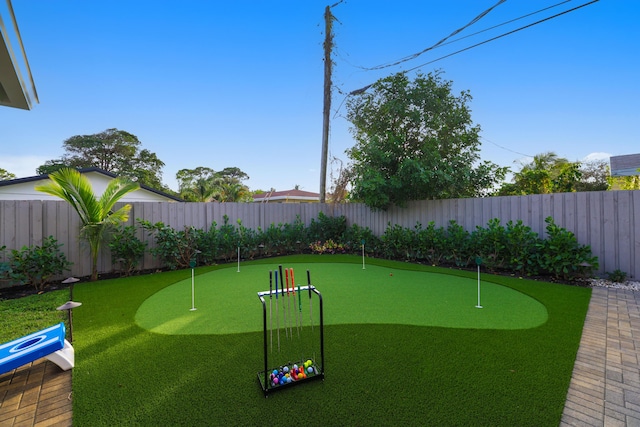 exterior space with a fenced backyard